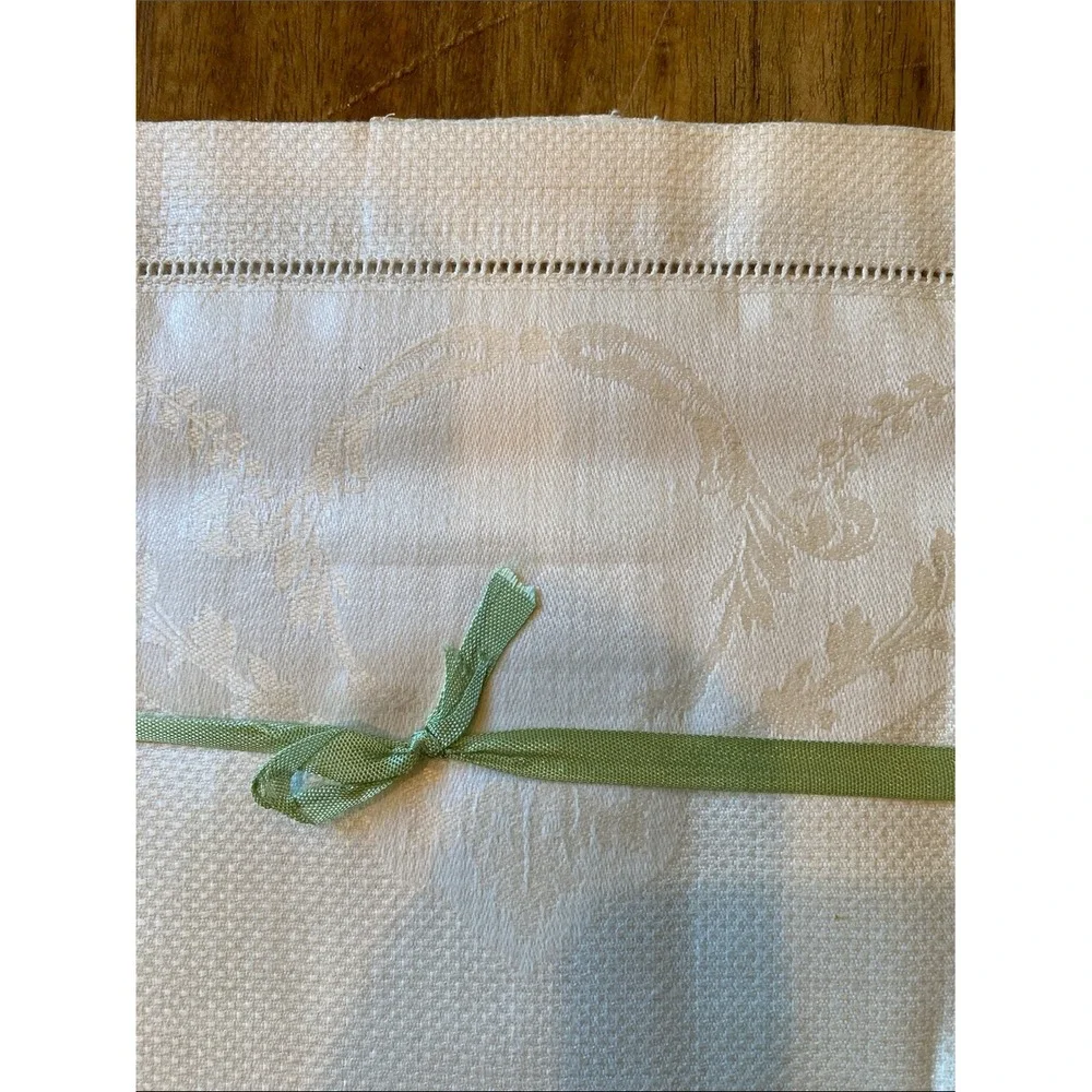 Vintage Irish Rose Cream Linen Tea Towels Set of‎ 3 15x24